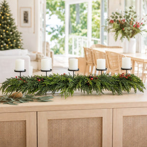 Pine Berry Candle Holder styled in an Australian Christmas setting