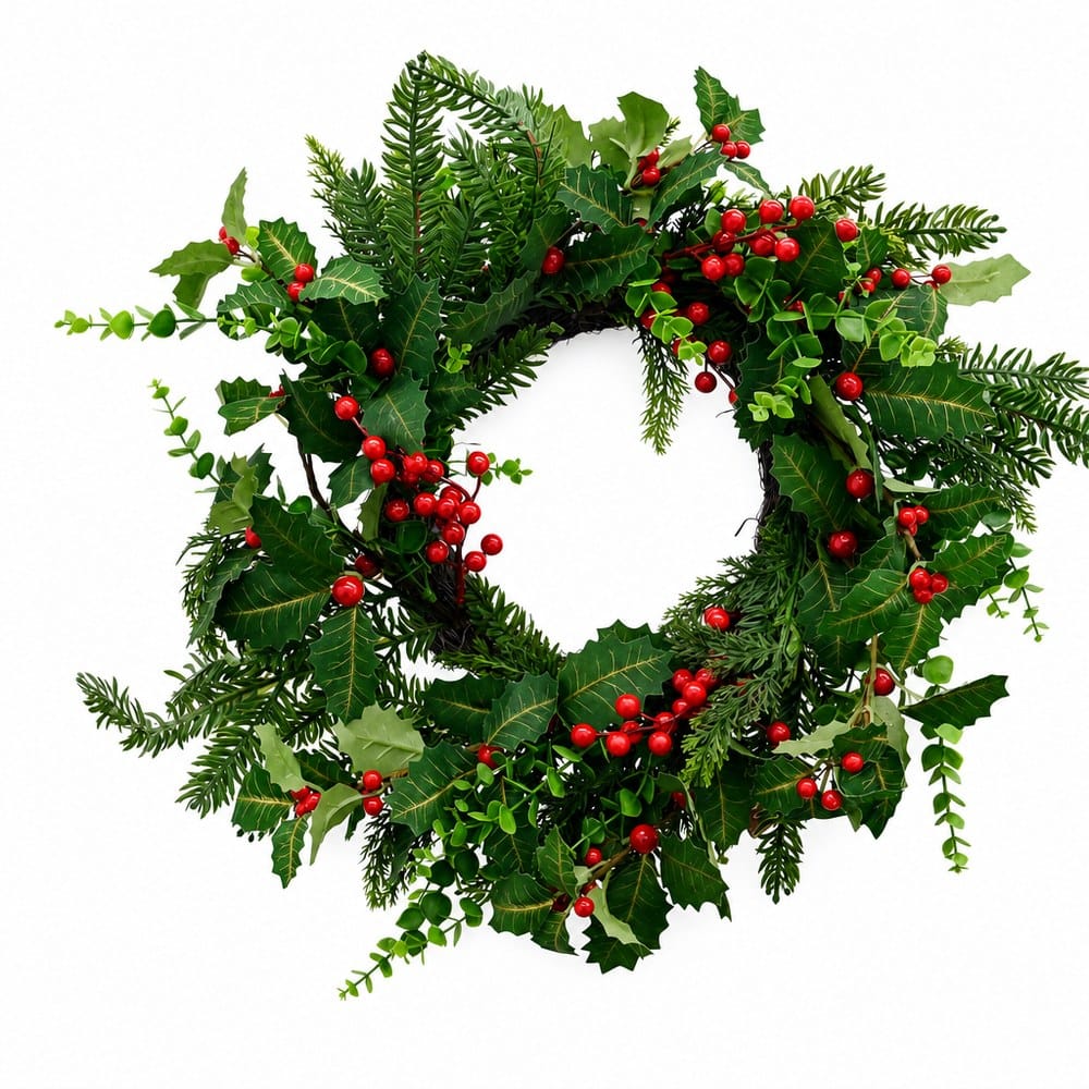 Holly Pine Berry Wreath (50cm)