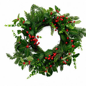 Holly Pine Berry Wreath (50cm)