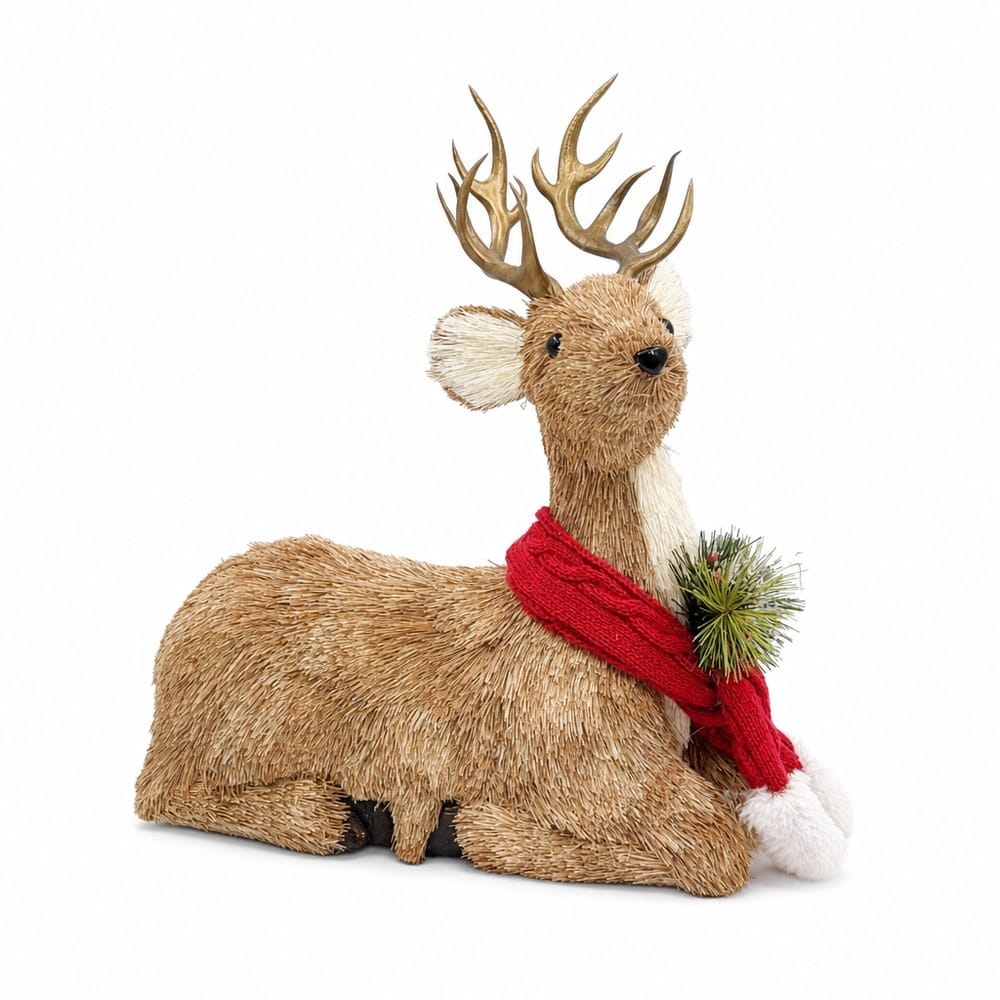 Sisal Harvest Sitting Deer (35cm)