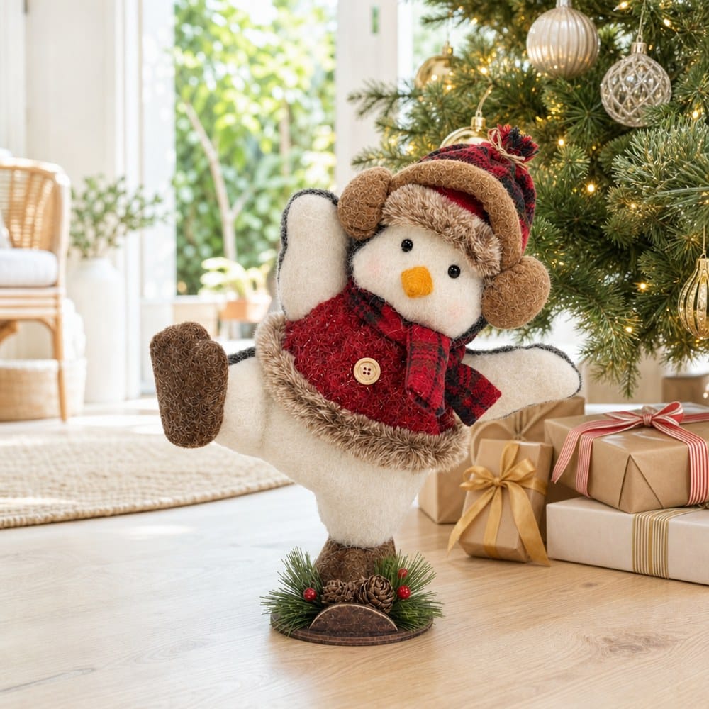 Happy Plush Penguin styled in an Australian Christmas setting