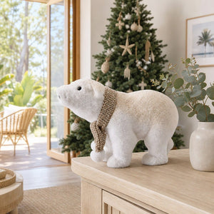 Snowdrift Mumma Polar Bear styled in an Australian Christmas setting