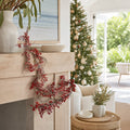 Frosted Winter Berry Garland styled in an Australian Christmas setting