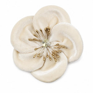 Cream Textured Magnolia Clip