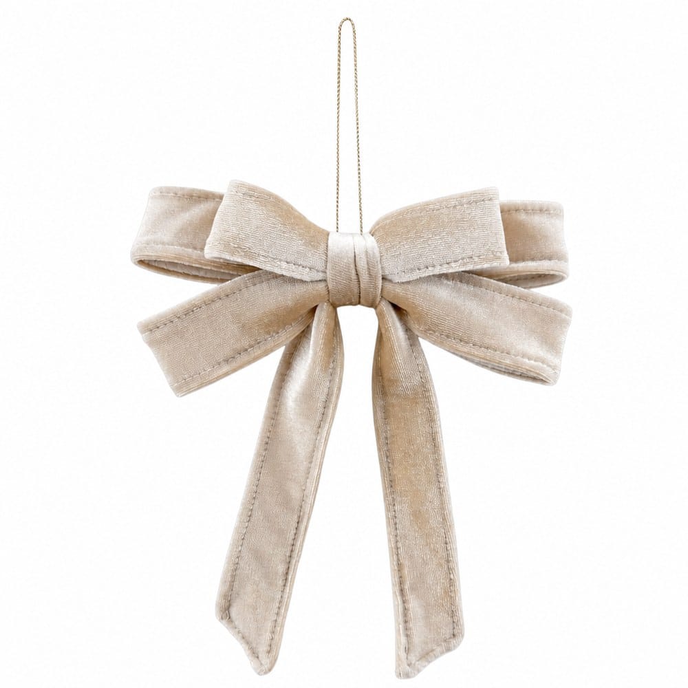Cream Double Bow Ornament