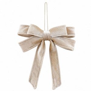 Cream Double Bow Ornament