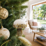 Champagne Mushroom Ornament on a decorated Christmas tree