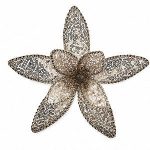 Textured Platinum Floral Clip
