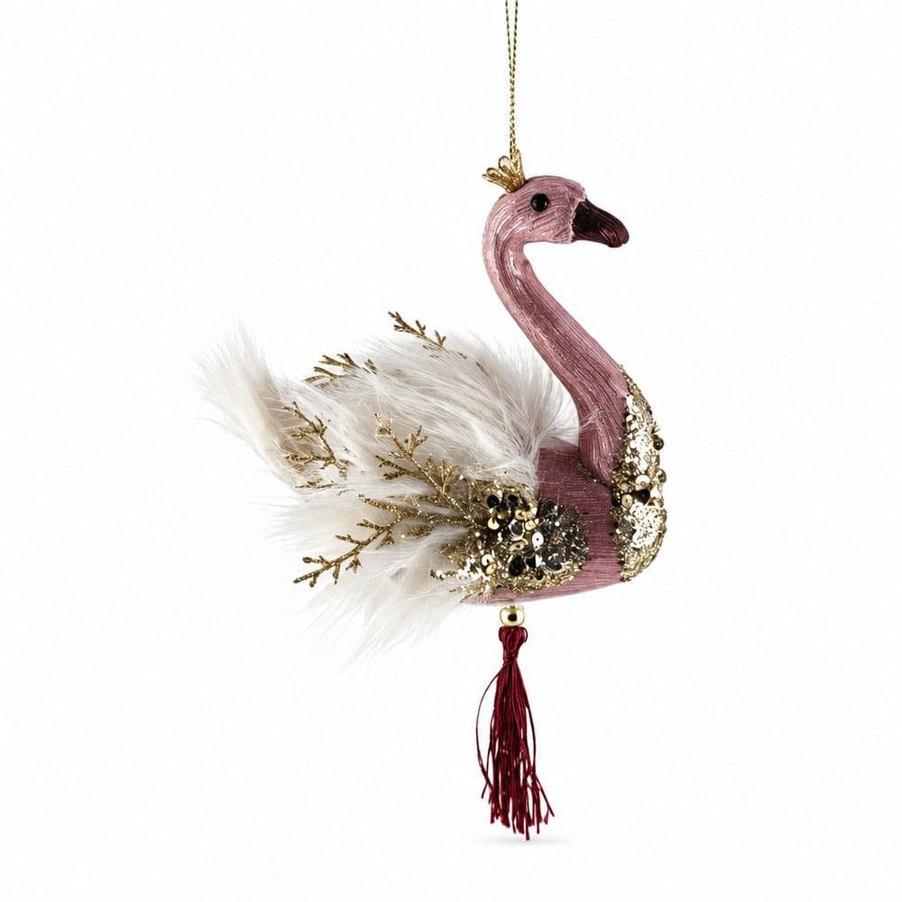 Dusty Rose Swan Ornament