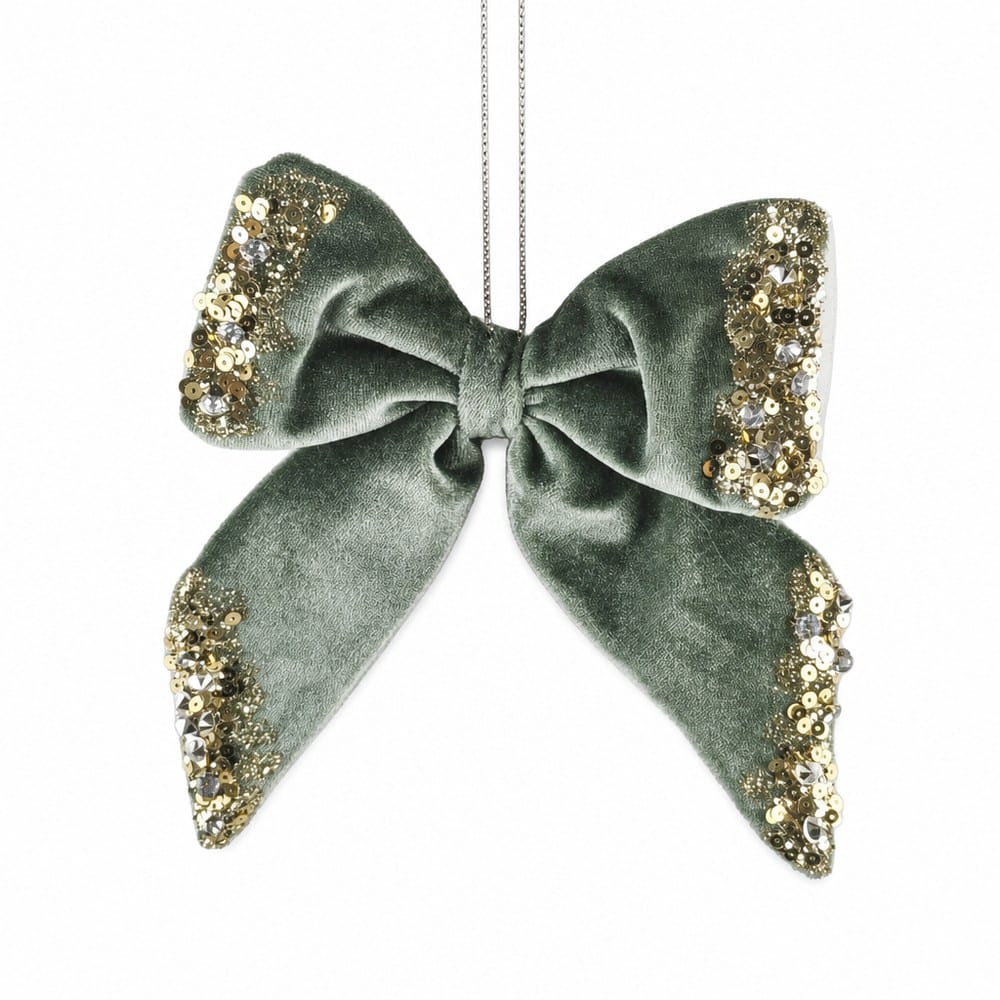 Winter Sage Bow Ornament