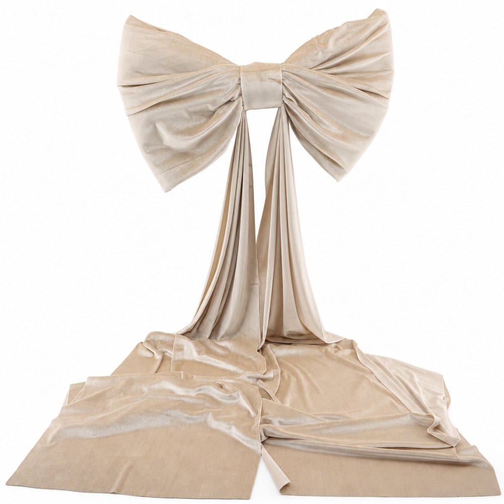 Giant Cream Velvet Bow