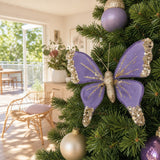 Wisteria Butterfly Clip on a decorated Christmas tree