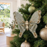 Sage Butterfly Clip on a decorated Christmas tree