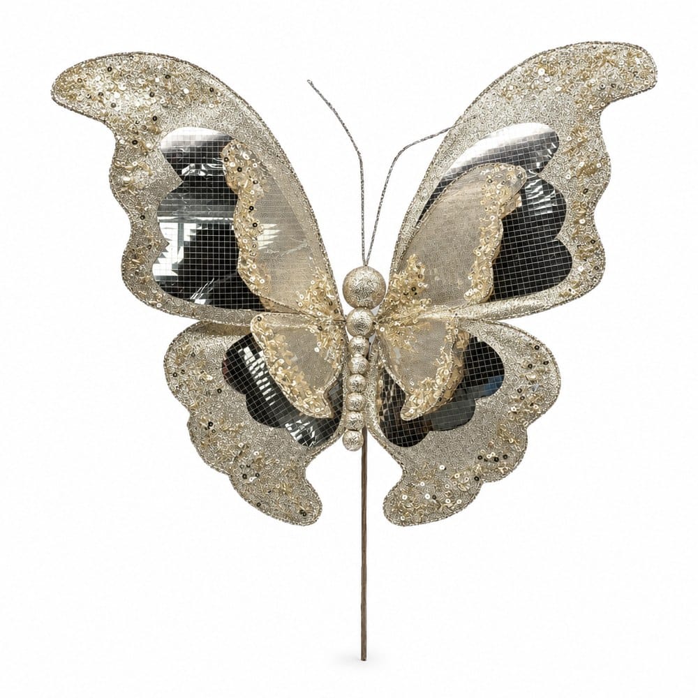 Golden Mirrored Butterfly Clip