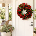 Classic Red Berry Christmas Wreath styled in an Australian Christmas setting