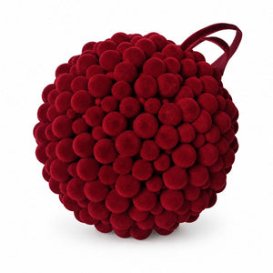 Crimson Flocked Berry Bauble (13cm)