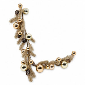 Classic Champagne Bauble Pine Garland (120cm)