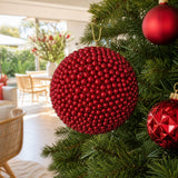 Crimson Pearl Berry Bauble on a decorated Christmas tree