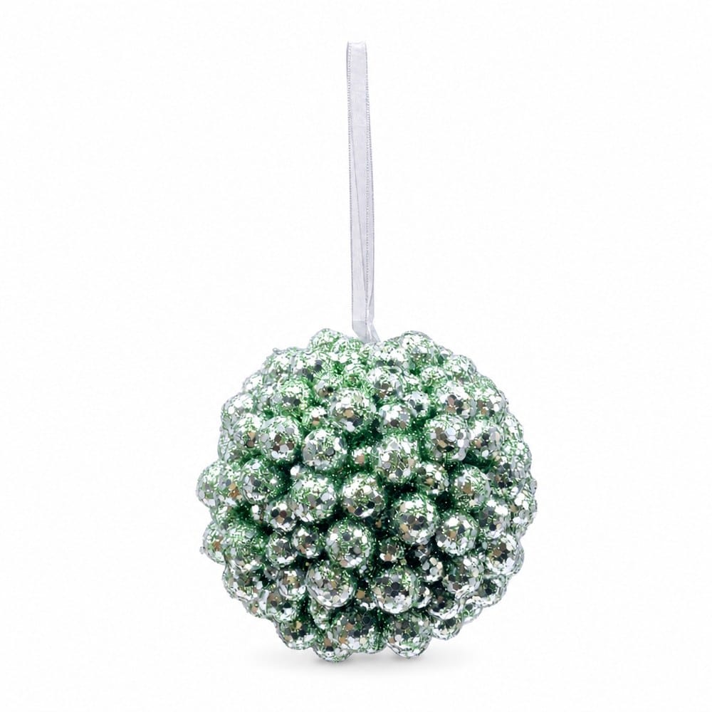 Mint Glitter Berry Bauble (10cm)