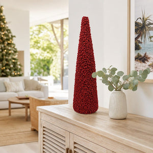 Crimson Flocked Berry Tree styled in an Australian Christmas setting