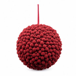 Crimson Flocked Berry Bauble (21cm)