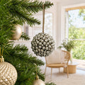 Champagne Glitter Berry Bauble on a decorated Christmas tree