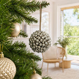 Champagne Glitter Berry Bauble on a decorated Christmas tree