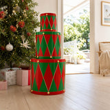Harlequin Holiday Metal Drum Set styled in an Australian Christmas setting