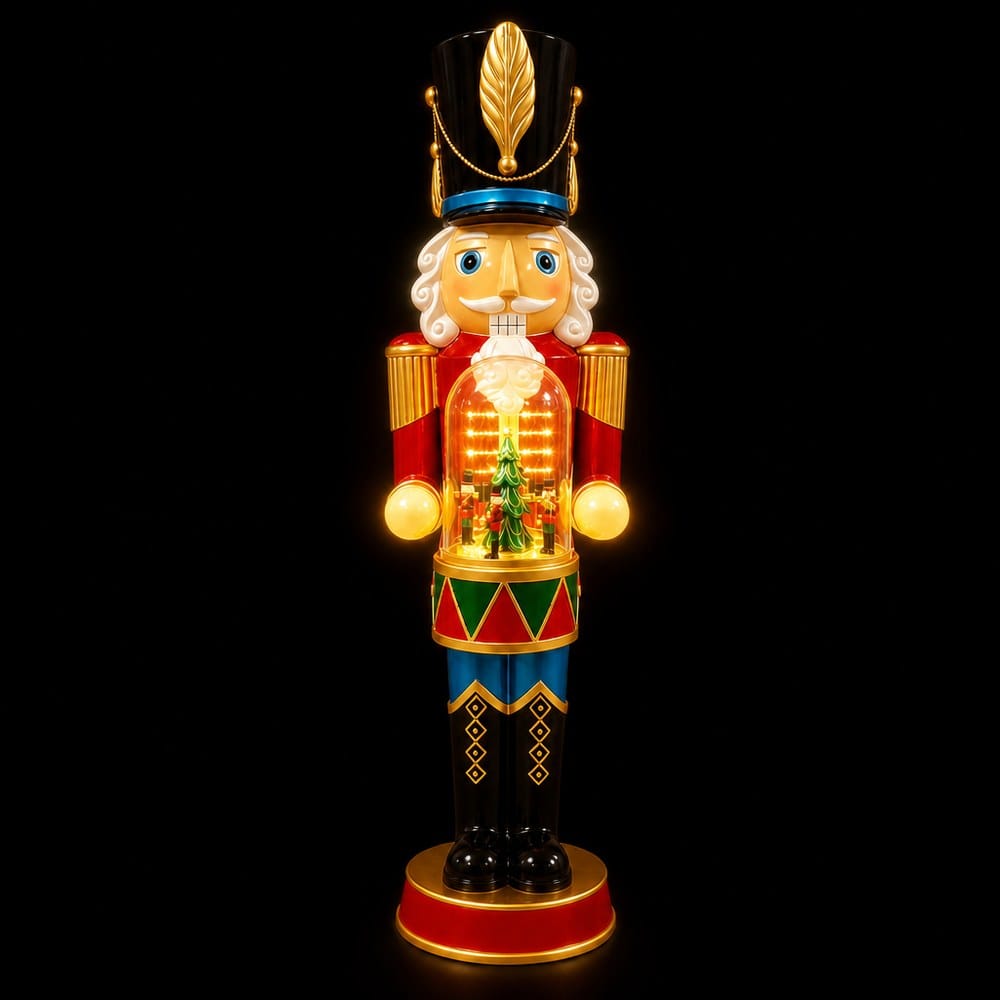 Royal Christmas Nutcracker lit up in the dark