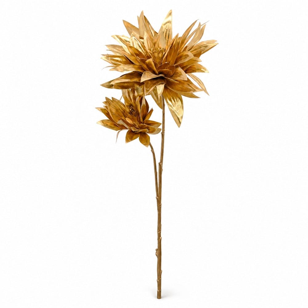 Gold Metallic Double-Head Floral Stem (74cm)