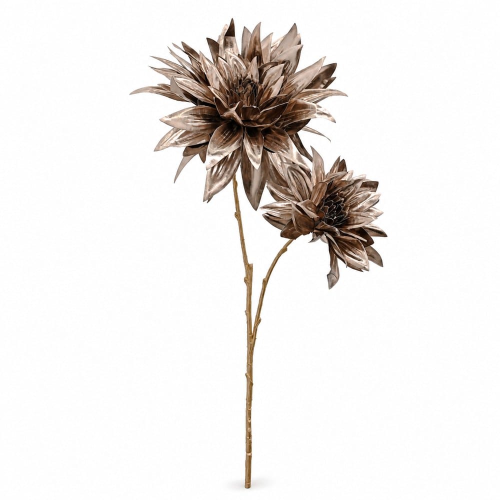 Champagne Metallic Double-Head Floral Stem (74cm)