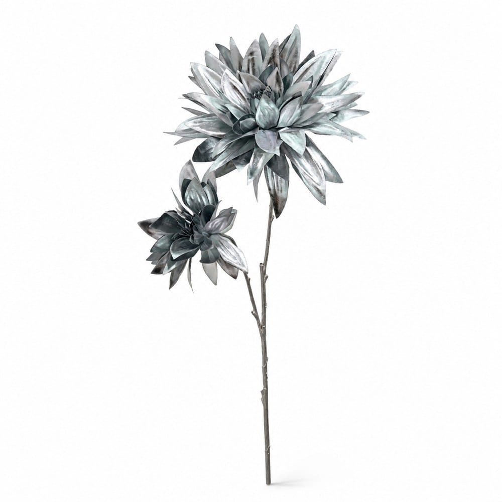 Silver Metallic Double-Head Floral Stem (74cm)