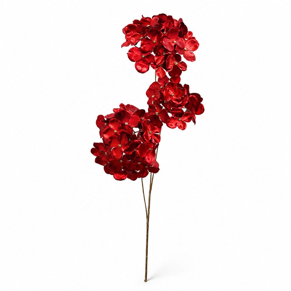 Red Triple-Head Floral Stem (73cm)