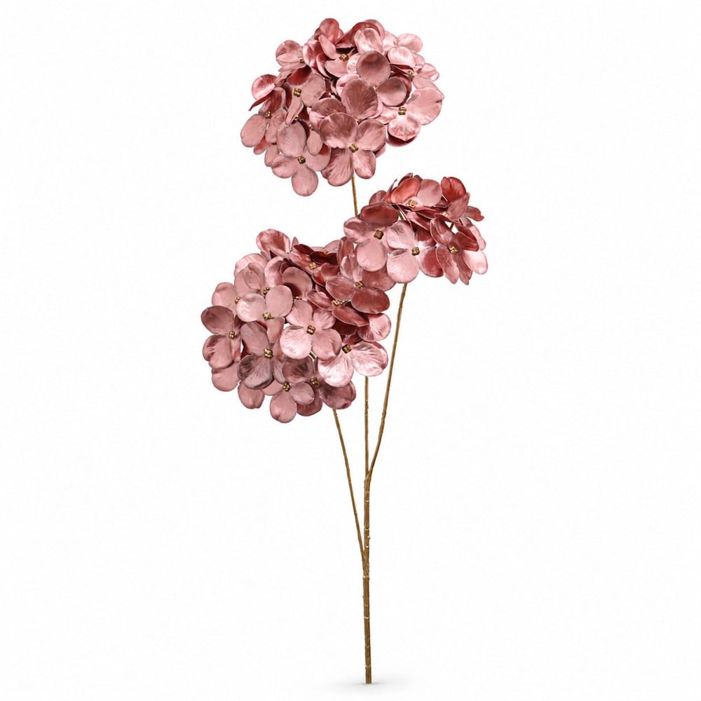 Pink Triple-Head Floral Stem (73cm)