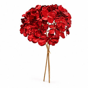 Red Metallic Flower Bouquet Stem (32cm)