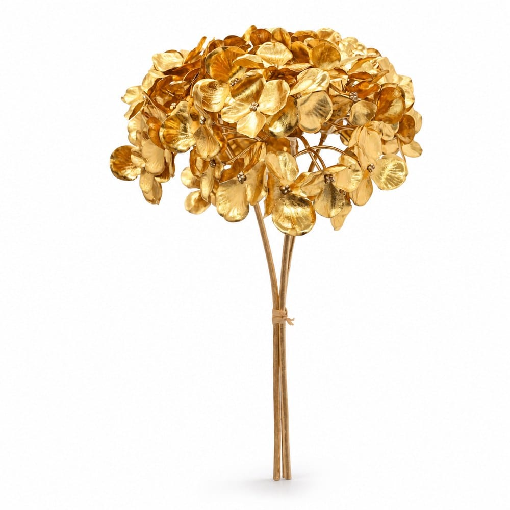 Gold Metallic Flower Bouquet Stem (32cm)