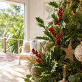 Berry Leaf Spray Stem on a decorated Christmas tree