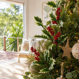 Berry Leaf Spray Stem on a decorated Christmas tree