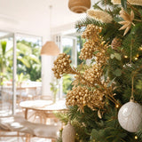 Gold Spray Stem on a decorated Christmas tree