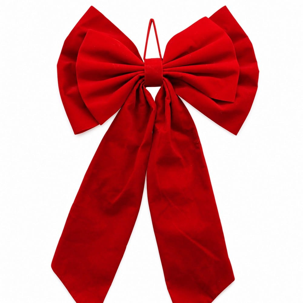 Double Layer Flocked Burgundy Bow (70cm x 45cm)