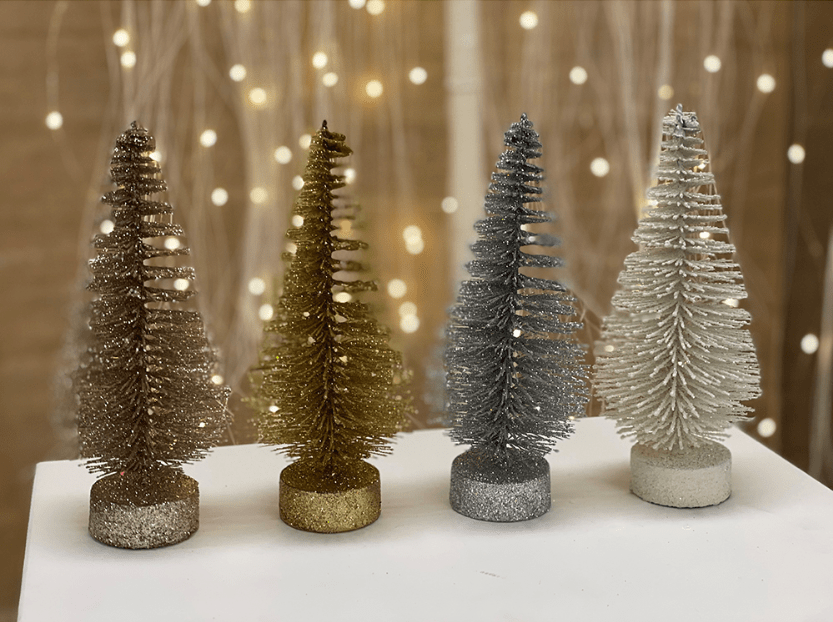 Glitter Brush Tree Asst (20cm)