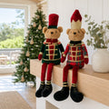 Shelf Sitting Soldier Bear 2 Asst (54cm) styled in an Australian Christmas setting