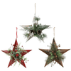 Rustic Hanging Deco Star 3 Asst (33cm)