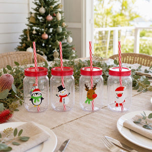 Screw Top Cup with Straw Asst styled in an Australian Christmas setting