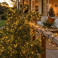 LED 200 Solar Fairy Lights Warm White styled in an Australian Christmas setting
