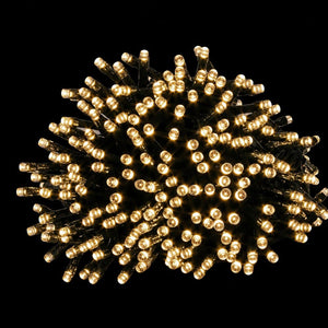 LED 200 Solar Fairy Lights Warm White (9.95m) lit up in the dark