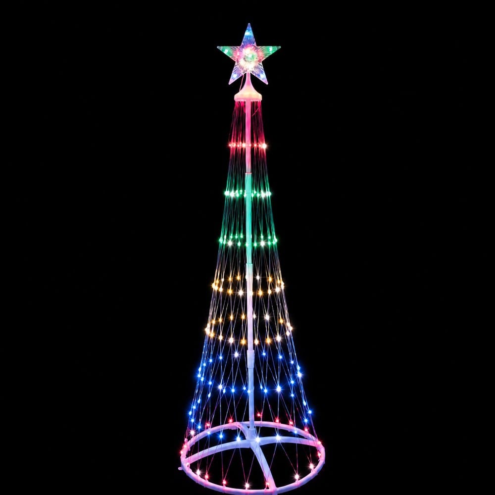 LED Flashing Multicolour Net Tree (150cm) lit up in the dark