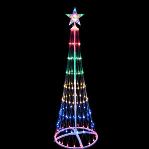 LED Flashing Multicolour Net Tree (150cm) lit up in the dark