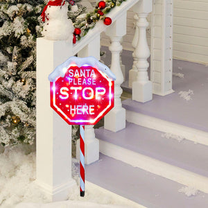 LED Multi Dual Purpose Stop Here Sign (100cm) — view 2