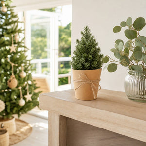 Mini Table Tree (15cm) styled in an Australian Christmas setting